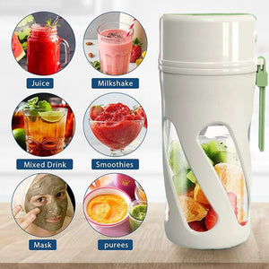 GUESMI Portable Electric Juicer Fruit Mixers 400ML Blender USB Rechargeable Smoothie Mini Blender Multifunction Machine BPA Free