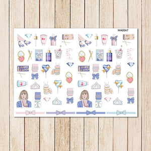 7pcs/pack Girl's birthday party Label / weekly plan Decorative Sticker DIY Planner diary Scrapbooking album Stickers