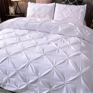 Luxury Bedding Set Pinch Pleat Comforter Bed Sets Home Textile Bed Linen High Quality  Bedspreads black White King Duvet Cover