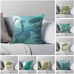 Linen Plant Cushion Covers Custom Pillow Cover for Sofa Living Room Decorative Pillows Home Decor Animals Coussin Decoratif