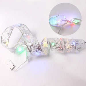 New Christmas Decoration Christmas Tree Ornaments New Year Wall Window Gift Decoration Christmas Ribbon With LED Lights