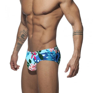 New Low Waist Swimwear Push Pad Swim Briefs Print Men Swimsuit Sexy Bathing Suit Quick Dry Summer Sport Beach Wear Surf Gay