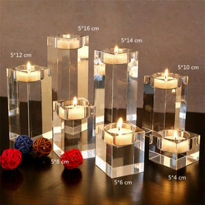 Crystal Glass Creative Romantic Candle Holders Tealight Candlestick Wedding Decorations Home Party Ornaments Desktop Candlestick