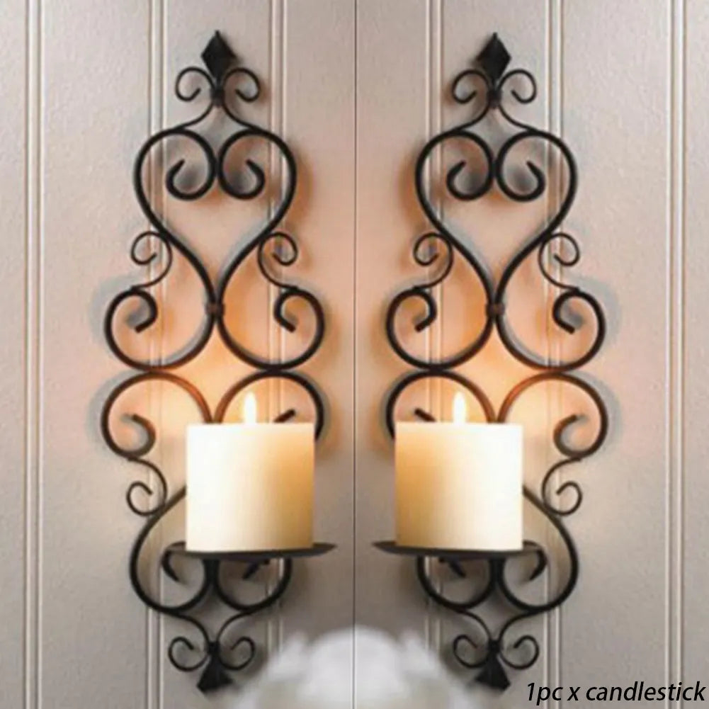 Living Room Candlestick Home Decor Candle Holder Wrought Iron Hotel Foldable Wedding Bedroom Anti Rust Retro Hanging Wall