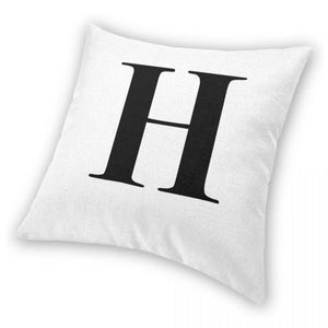 Letter H Monogram Initial Square Pillowcase Polyester Linen Velvet Pattern Zip Decor Throw Pillow Case Home Cushion Cover