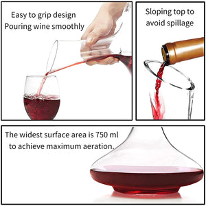 Elegant Handle Decanter Red Wine Decanter Sets Crystal Wine Glasses Lead-free Breather Carafe Improve The Taste Of Red Wine