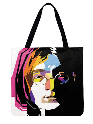 American Pop Art Print Tote Bag For Women Monroe And Hepburn Casual Foldable Shopping Bag Linen Fabric Bag Outdoor Beach Bag