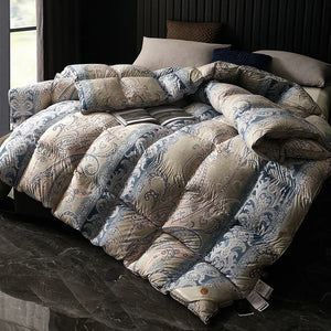 luxury winter Warm soft Comforter 95% Goose Down Quilt duvet Bedding Filler/Filling King Queen Size printed