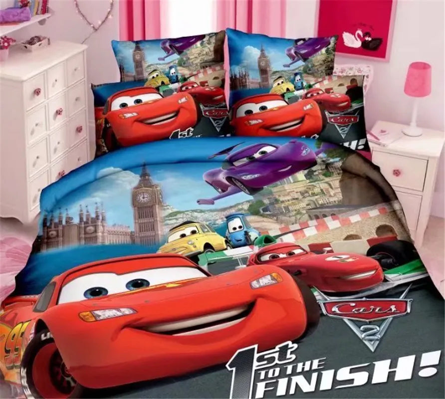 Disney McQueen Cars Bedding Set Cartoon Kids Boy Baby Duvet Cover Sets Pillowcase 2/3PCS Room Decoration Children Gift