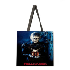 Halloween theme linen shopping bag ladies shoulder bag foldable shopping bag beach tote bag handbag