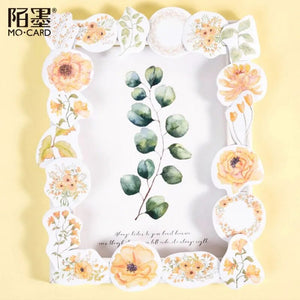 46pcs Birthday Gift Wedding Party Decoration Scrapbook Adhesive Diary Album Plant Flower Hand Account Planning Boxed Stickers