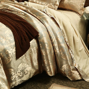 Luxury Jacquard Bedding Set King Size Duvet Cover Quilt Set Queen Comforter Bed Gold Quilt Cover High Quality For Adults