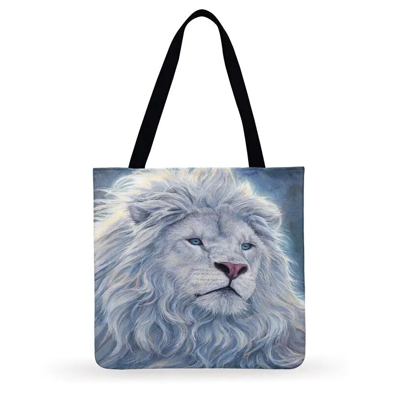 Outdoor Beach Tote Nordic Animal Painting Print Bag Foldable Shopping Bag Women Casual Tote Ladies Shoulder Bag Women Handbags