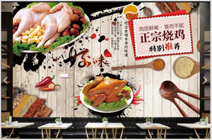 custom mural photo wallpaper 3d Roast chicken gourmet dining food home decor living room Wallpaper for walls in rolls