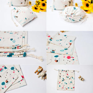 Natural Pouch for Dry Flower 3Pcs/Set Drawstring Cotton Linen Cosmetic Organizer Pouch Perfume Fragrance Bag Aroma Bag