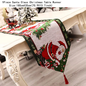 New Year 2023 Gift Christmas Table Runner Merry Christmas Decoration For Home Tableware Natal Navidad 2022 Christmas Ornament