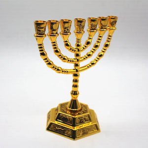 Jewish Menorah Candle-Holders Religions Candelabra Hanukkah Candlesticks 7 Branch