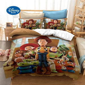 Disney Cartoon Toy Story Bedding Set King Size Quilt Duvet Cover for Kids Bedroom Decora Boy Bed Cover  Comforter Bedding Sets