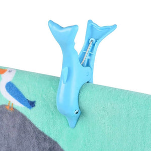 1 Pcs Lovely Dolphin Beach Towel Clips for Beach Chairs Home Lounge Chair Towel Over Sized Clip, Pool Accessories for Chairs