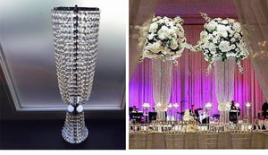 12pcs) Crystal Candle Holders Metal Candlestick Flower Vase Table Centerpiece Event Flower Rack Road Lead Wedding Decoration1333