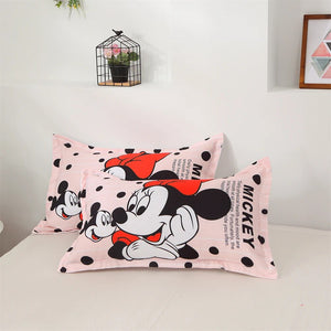 Disney Mickey Minnie Mouse Bedding Set Double Queen King Cartoon Duvet Cover Set Single Twin Bedclothes For Child Kid Girl Boy