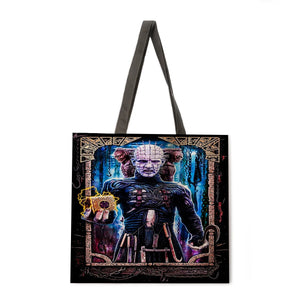 Halloween theme linen shopping bag ladies shoulder bag foldable shopping bag beach tote bag handbag