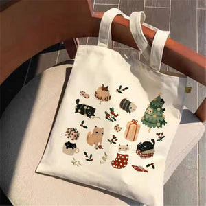 Canvas Tote Bag Shopper Bag Women Designer Handbags 2021 Girl Fashion Casual Large Capacity Cute Bee Printing Shoulder Bags