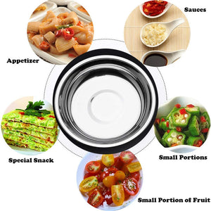 6 Pcs Stainless Steel Sauce Bowl Round Seasoning Dishes Sushi Dipping Bowl Saucers Bowl Mini Appetizer Plates, Small Snack Cups