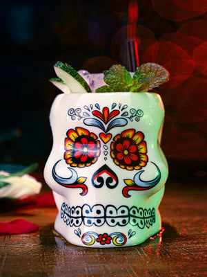 Aixiangru Skull Flask Hawaii Cocktail Glass Flasks for Alcohol Ceramic Tiki Mug Bar Wine Glasses Wisky Accesorios Creative Cup