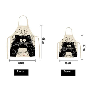 Cute Cartoon Cat Print Kitchen Apron Waterproof Apron Cotton Linen Wasy to Clean Home Tools 12 Styles to Choose From