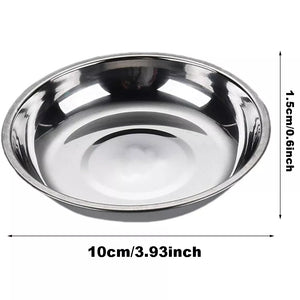 6 Pcs Stainless Steel Sauce Bowl Round Seasoning Dishes Sushi Dipping Bowl Saucers Bowl Mini Appetizer Plates, Small Snack Cups