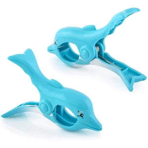 1 Pcs Lovely Dolphin Beach Towel Clips for Beach Chairs Home Lounge Chair Towel Over Sized Clip, Pool Accessories for Chairs