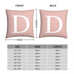 Rose Gold Basic Monogram D Square Pillowcase Polyester Linen Velvet Creative Zip Decor Room Cushion Case