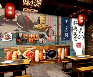 custom mural Wallpaper for walls in rolls Japanese style sushi gourmet dining home decor room 3d photo wallpaper on the wall