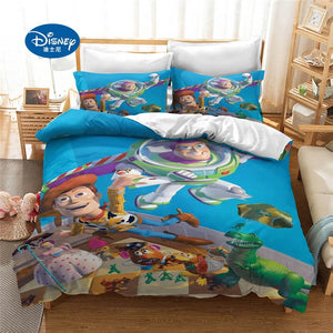 Disney Cartoon Toy Story Bedding Set King Size Quilt Duvet Cover for Kids Bedroom Decora Boy Bed Cover  Comforter Bedding Sets