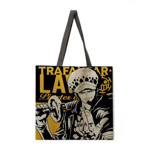 Foldable shopping bag cartoon anime print handbag lady shoulder bag lady casual handbag fashion beach bag lady handbag