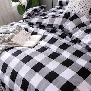 Black And White Comforter Home Textile Black Lattice Bedding Set Queen Size Cotton Bedspread King Duvet Cover