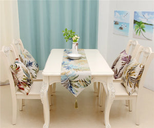 Modern Table Runner North US European Style Leaves Painting Home Decor Wholesale Embroider Table Runner for Wedding Hotel Dinner