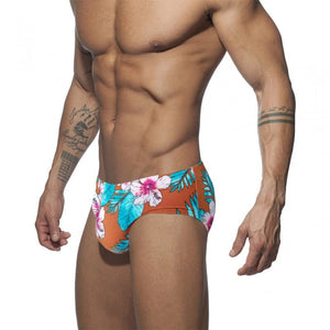 New Low Waist Swimwear Push Pad Swim Briefs Print Men Swimsuit Sexy Bathing Suit Quick Dry Summer Sport Beach Wear Surf Gay