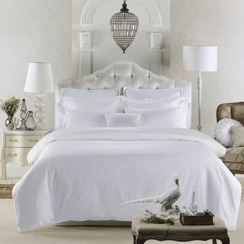 Customized Pure White 5star hotel luxury Bedding set 800TC Egyptian cotton Super King Oversize Duvet cover Bed sheet Pillowcases