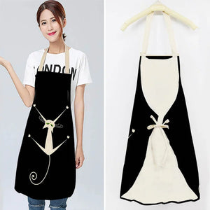 Cute Cartoon Cat Print Kitchen Apron Waterproof Apron Cotton Linen Wasy to Clean Home Tools 12 Styles to Choose From