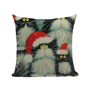 Custom Animal Cushion Covers Square Cute Cat Pillowcases Print Sofa Throw Pillow Cover High Quality Cartoon Spring Decor CarSeat