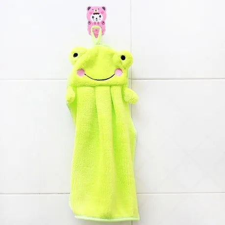 Bathing Children Nursery Towel Wipe Adorable Cartoon Duck Frog Panda Animal Hanging Child Baby Soft Plush Fabric 5