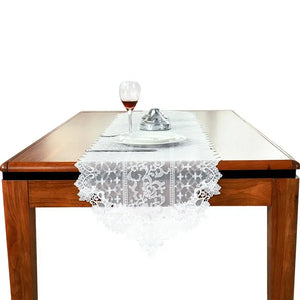 Lace Table Cloth  European Minimalist Table Runner White Coffee Household Delicate  Table Flag