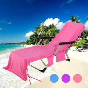 Beach Towel Adults Sun Lounger Bed Holiday Garden Swimming Pool Lounge Pockets Carry Bag Chairs Cover Bath Towel