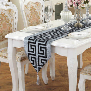 New Chinese Modern Simple Style table runner  Classical Retro Black and White Red Tea Table Cloth Fashion Table Cloth table Flag