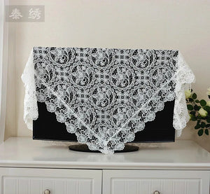 European elegant white design tablecloth cover air conditioner / refrigerator multi-purpose napkin hollowed out sofa cover towel