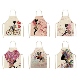 Cute Cartoon Cat Print Kitchen Apron Waterproof Apron Cotton Linen Wasy to Clean Home Tools 12 Styles to Choose From