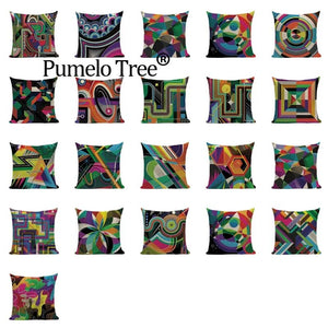 Custom Cushion Cover Geometric Colorful  Pillow Case Multicolour Pillowcase  High Quality  Pillow Cases Cushions Covers Sofa