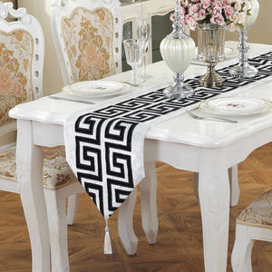 New Chinese Modern Simple Style table runner  Classical Retro Black and White Red Tea Table Cloth Fashion Table Cloth table Flag